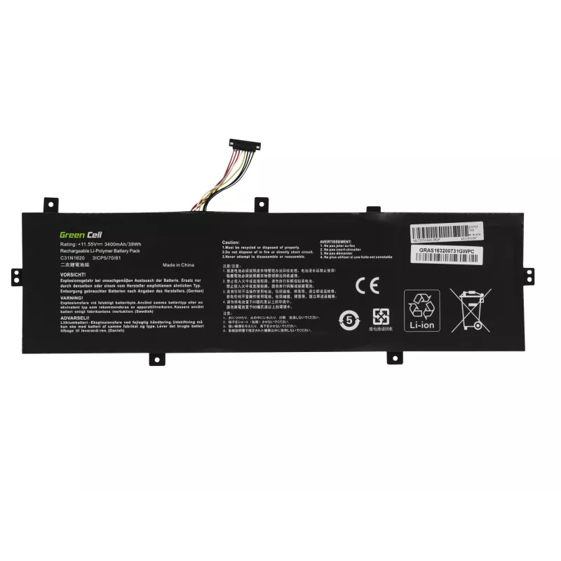 Bateria Green Cell AS163 para ASUS ZenBook UX430 série