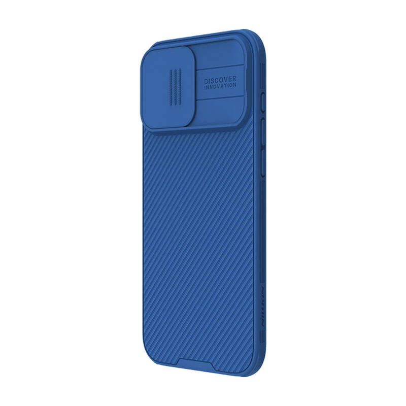 Capa de proteção Nillkin CamShield Pro para iPhone 16 Pro Max, azul, tampa deslizante para câmara