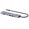 Hub USB-C Unitek H1124AGY01 com 100W PD, HDMI 2.0, 2x USB‑A, 2x USB‑C, leitor de cartões SD/microSD — alumínio