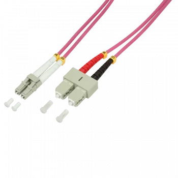 Logilink - cabo de patch - LC multimodo (macho) para SC multimodo (macho) - 2 m - fibra ótica - 50/125 micrómetros - OM4 - sem halogéneos - violeta urze (FP4LS02)