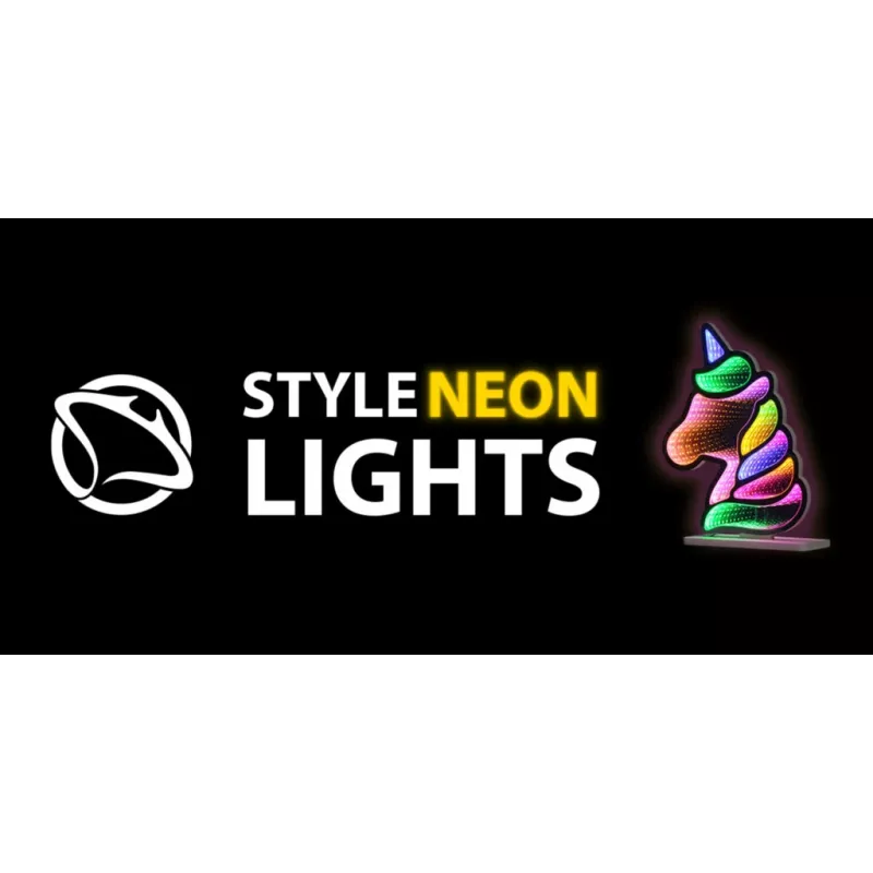 Luzes neon MANTA Style UNICORN MASNL134MT com efeito túnel – painel LED decorativo para iluminação ambiente