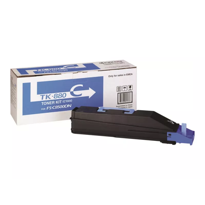 Cartucho de toner Kyocera TK-880C ciano, original, impressão laser, rendimento 18.000 páginas, 1 unid.