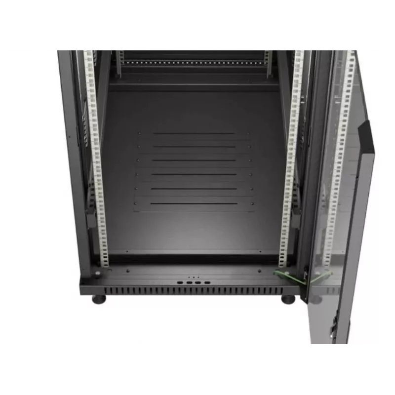 Armário rack 19 polegadas LANBERG 22HE 600x1000 mm, preto, portas de vidro à frente e atrás