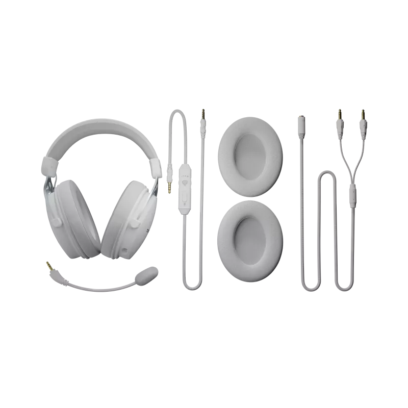 Auscultadores com fios Genesis Toron 531 brancos com microfone, design on-ear leve