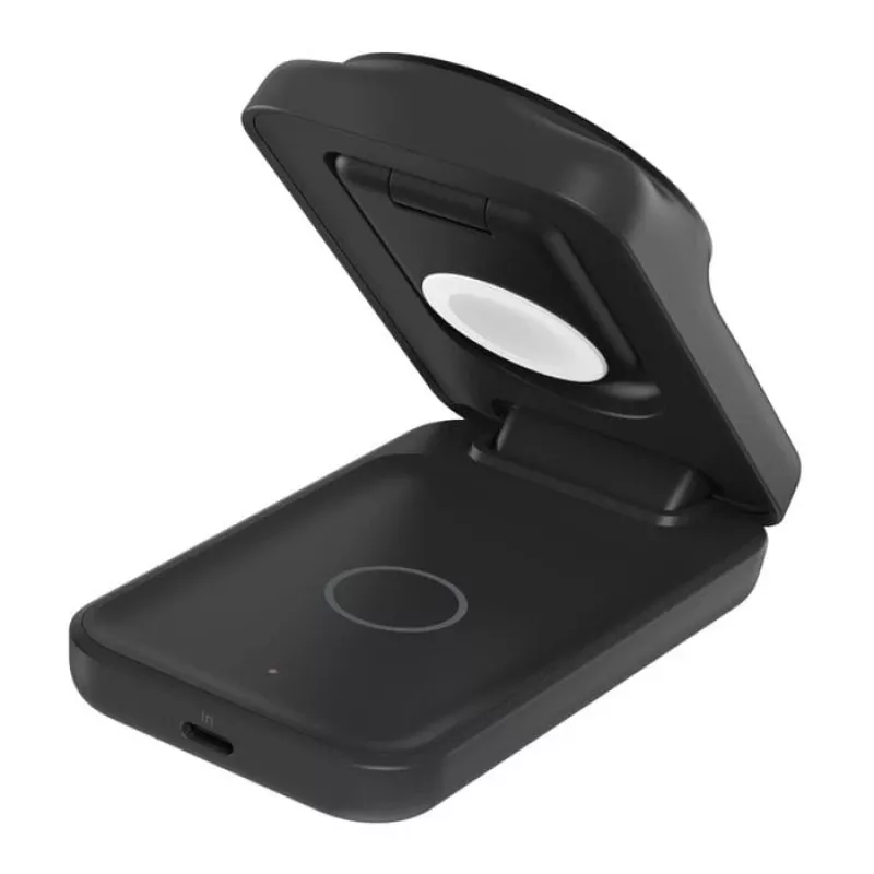 Belkin UltraCharge suporte de carregamento sem fios dobrável 3 em 1 Qi2 de 25 W, preto (WIZ036KQBK)