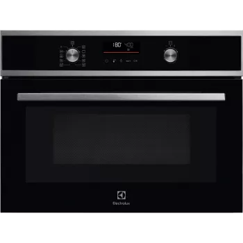 Forno de encastrar Electrolux EVL6E49X, compacto 45 cm, metal, preto, CombiQui