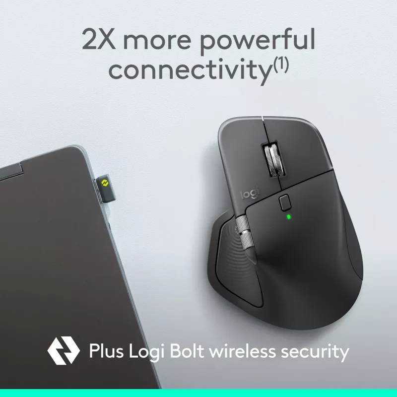Logitech MX Master 4 for Business rato – sem fios + Bluetooth, 8000 DPI, grafite | Logitech