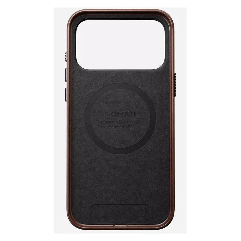 Capa para telemóvel Nomad Traditional Leather Case para iPhone 17 Pro Max, couro/alumínio/microfibra, compatível com 6,9 polegadas (castanho)