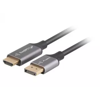 Adaptador de cabo de vídeo Lanberg CA-DPHD-20CU-0018-BK 1,8 m DisplayPort HDMI Type-A (Standard) preto, prateado