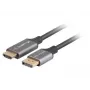 Adaptador de cabo de vídeo Lanberg CA-DPHD-20CU-0018-BK 1,8 m DisplayPort HDMI Type-A (Standard) preto, prateado