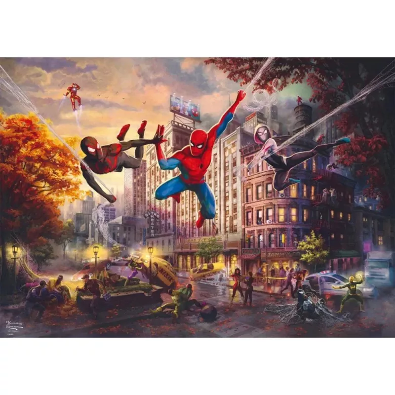 Puzzle Schmidt Spiele Thomas Kinkade Studios 1000 peças Marvel Spider-Man & Friends