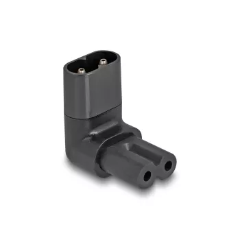 Adaptador de rede DeLOCK IEC 60320 C8 para tomada C7 2,5 A 90° preto