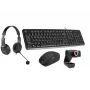 Conjunto multiusos Tracer 4em1 Office 46695: teclado USB, rato sem fios, webcam, auscultadores