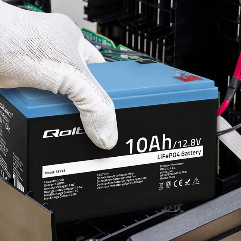 Bateria LiFePO4 QOLTEC 10Ah 12,8V 128Wh com BMS integrado