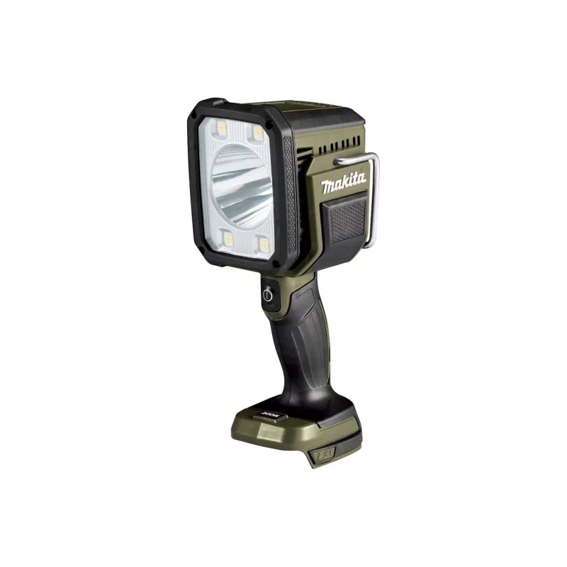 Lanterna LED Makita 18V preta, lanterna de mão verde-oliva