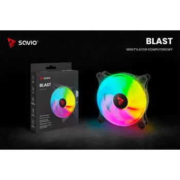 Ventoinha de caixa SAVIO Blast 120mm ARGB PWM - Preto