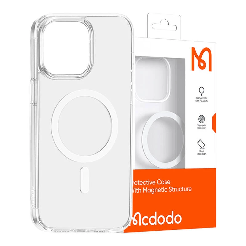 Capa magnética McDodo para iPhone 15 Pro (transparente)