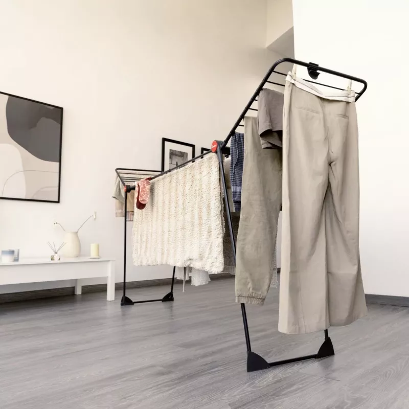 Estendal VILEDA Infinity Flex Ultimate Telescópico — preto, alumínio revestido, 30 m de área de secagem, dobrável, rodas