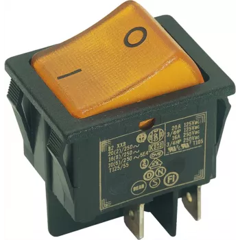 Interruptor de basculante Bachmann série 3652 interruptor desligado bel. 2 polos preto/amarelo