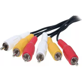 Cabo de áudio RCA ShiverPeaks 40150-2.5 — 3 fichas RCA, 2,5 m de comprimento
