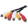 Cabo de áudio RCA ShiverPeaks 40150-2.5 — 3 fichas RCA, 2,5 m de comprimento