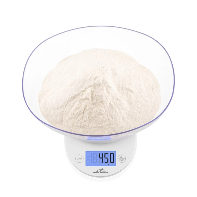 ETA | Balança de cozinha com taça | ETA577090000 Mari | Divisão 1 g | Tipo de ecrã LCD | Branco