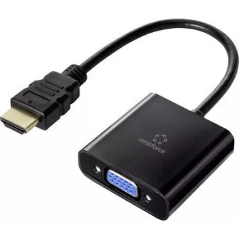 Adaptador de cabo Renkforce RF-4531578 HDMI VGA - 3,5 mm preto (RF-4531578)