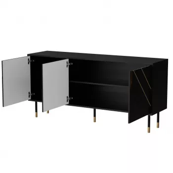 Cómoda Cama 3D MOUNTAIN 154x40x72 preto + dourado