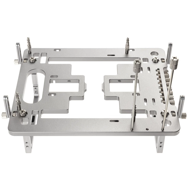 Caixa de bancada Mini Streacom BC1 Mini V2 prateado — estrutura compacta de open-frame