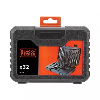 BLACK & DECKER | Conjunto de brocas e pontas de aparafusar de 32 peças | A7216-XJ