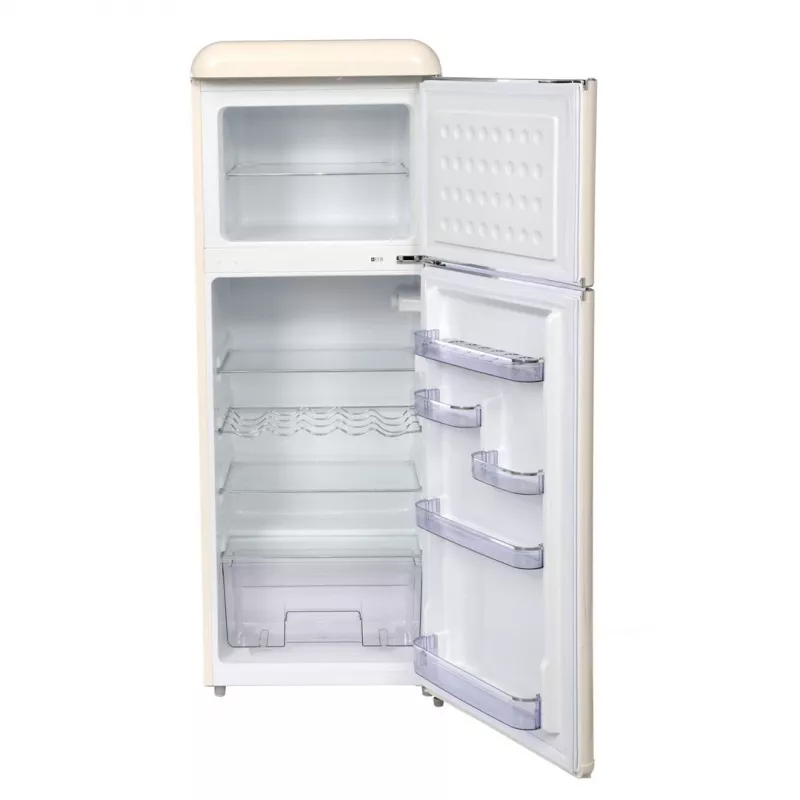 Combinado frigorífico-congelador Ravanson LKK-210RC — independente, 157 L de frigorífico / 51 L de congelador, classe de eficiência energética E, R600a, 54,5 × 58,5 × 147 cm, 39 dB