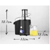 Centrifugadora Adler AD 4127 — 1000 W, preto, depósito de sumo, 3,9 kg