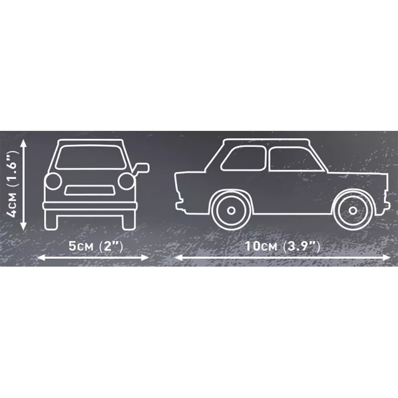 Conjunto de montagem Cobi Trabant 601 — 72 peças, kit de montagem de carro em miniatura