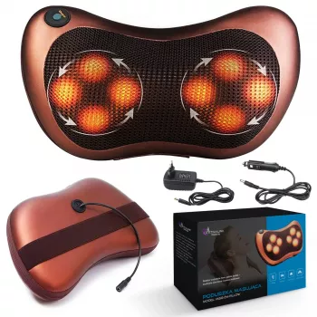 Almofada de massagem Extralink Smart Life | Almofada de massagem | 8 cabeças de massagem, fonte de alimentação AC/DC