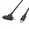 Cabo USB HYPER HyperJuice USB 2.0 1,5 m USB-C USB-C/Lightning Preto