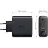 Carregador de parede PA-D3 2xUSB Power Delivery (1xUSB+1xUSB C) 5,4A 60W Dynamic Detect