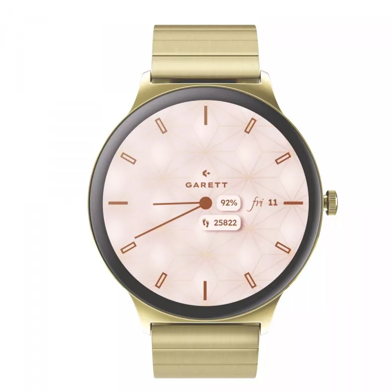Smartwatch Garett Verona 2 dourado Steel com Bluetooth e medidor de frequência cardíaca