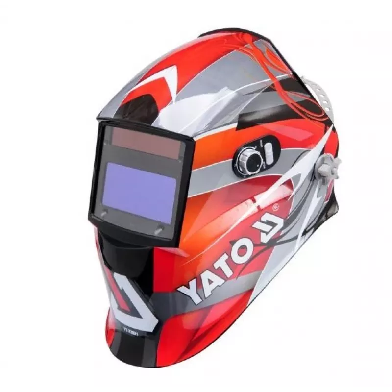 Yato YT-73921 máscara de soldar com escurecimento automático, preto/vermelho/prateado
