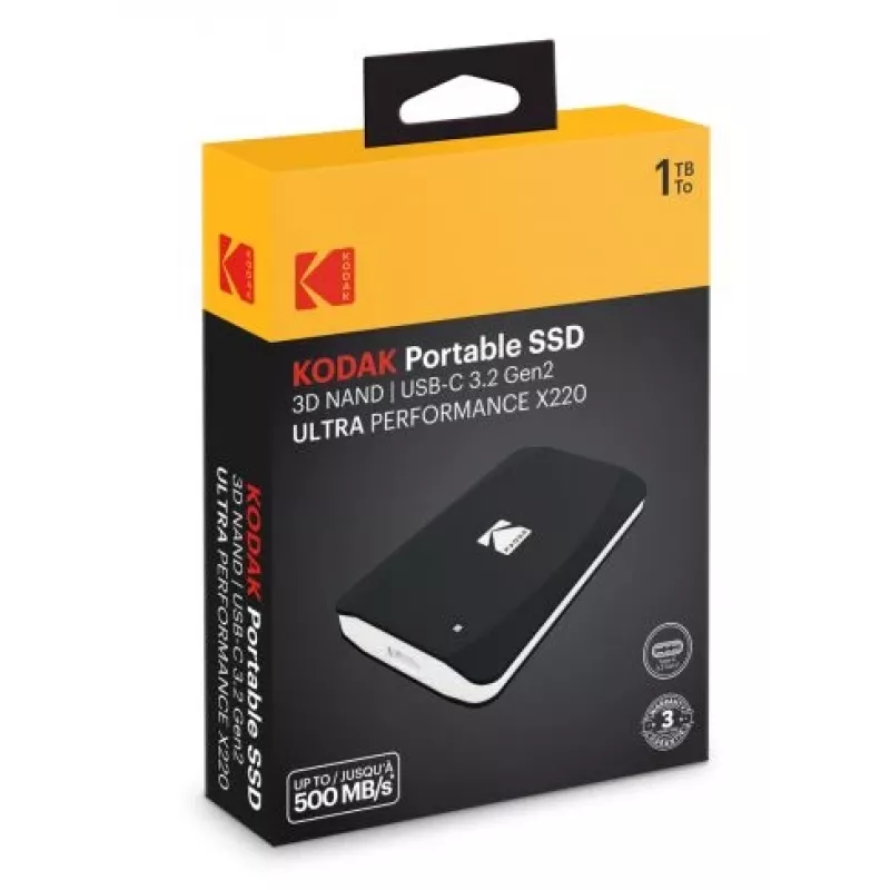 Kodak X220 SSD portátil de 1 TB, USB 3.2 Gen2