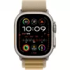 Bracelete Apple 49 mm Tan Alpine Loop pequeno acabamento em titânio natural