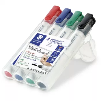 Marcador Staedtler Lumocolor 351 WP4 Ponta bala Preto Azul Verde Vermelho