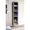 Vitrina Cama Meble VIGO 180 montagem na parede vitrina de vidro 1800×400×300 mm preto/carvalho Wotan