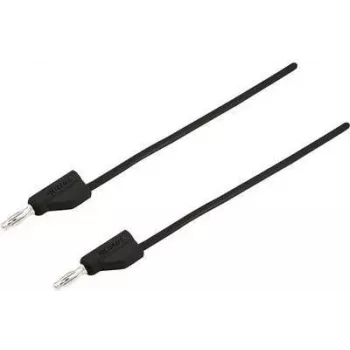 Cabo de teste VOLTCRAFT [ficha 4 mm - ficha 4 mm] 1 m preto MSB-300 (MSB-300-1-SW)