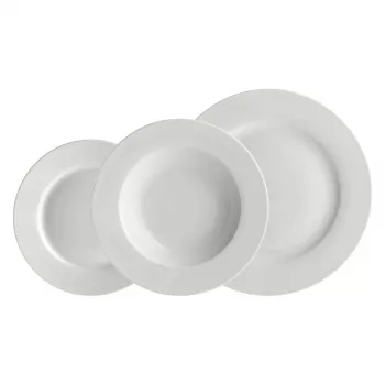 Conjunto de 12 pratos com rebordo