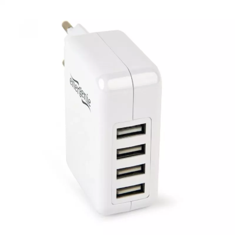 Carregador USB universal branco/4 portas EG-U4AC-02 GEMBIRD