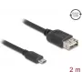 Cabo USB DELOCK 81519 — USB 2.0, Micro-USB B para USB A, 2 m, preto