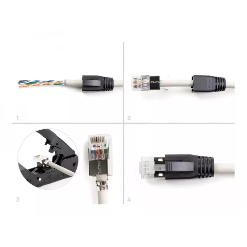 DeLOCK 66903 conector de cabo RJ-45 preto metálico macho 25 unid.