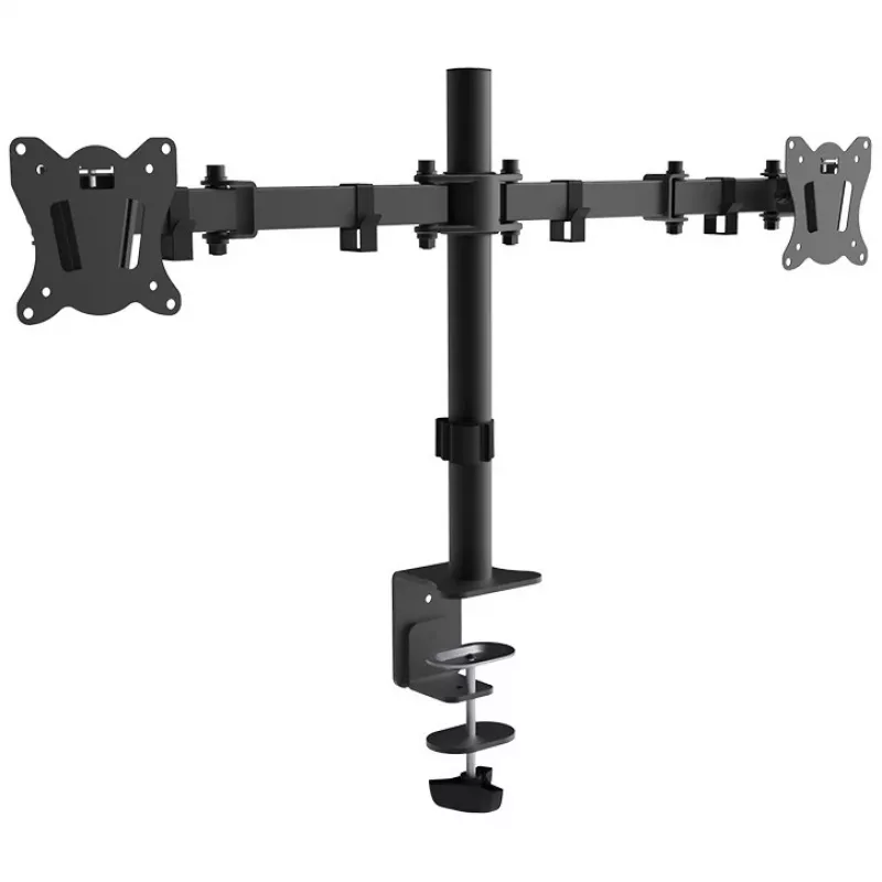 Suporte de secretária para dois monitores MONTIS Dual Monitor Mount Everest MT015, 13–27 polegadas, 2 braços, máx. 16 kg, VESA 75x75–100x100, preto