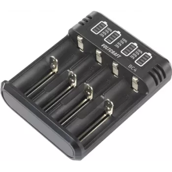 VOLTCRAFT BC4 carregador de células cilíndricas LiIon, NiMH Mignon (AA), Micro (AAA), Baby (C), Sub-C, 10440, 16340, CR-123A, 17335, 17500, 17670, 18490, 18650, 21700, (VC-14263380)