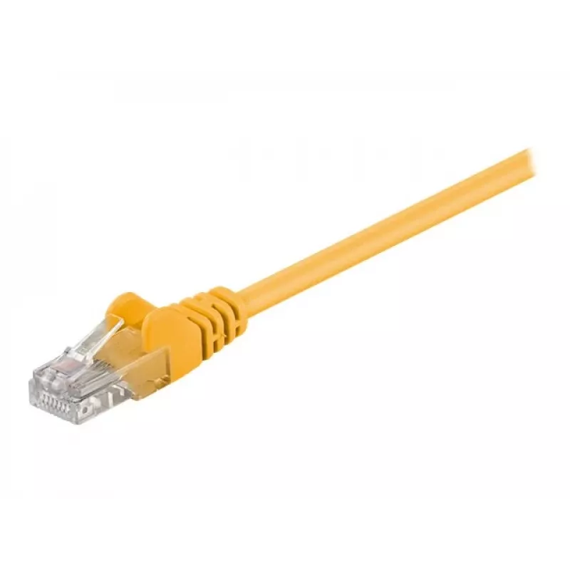 Cabo patch Wentronic Goobay CAT 5e, U/UTP, amarelo, 15 m - mistura de cobre CCA (68351)